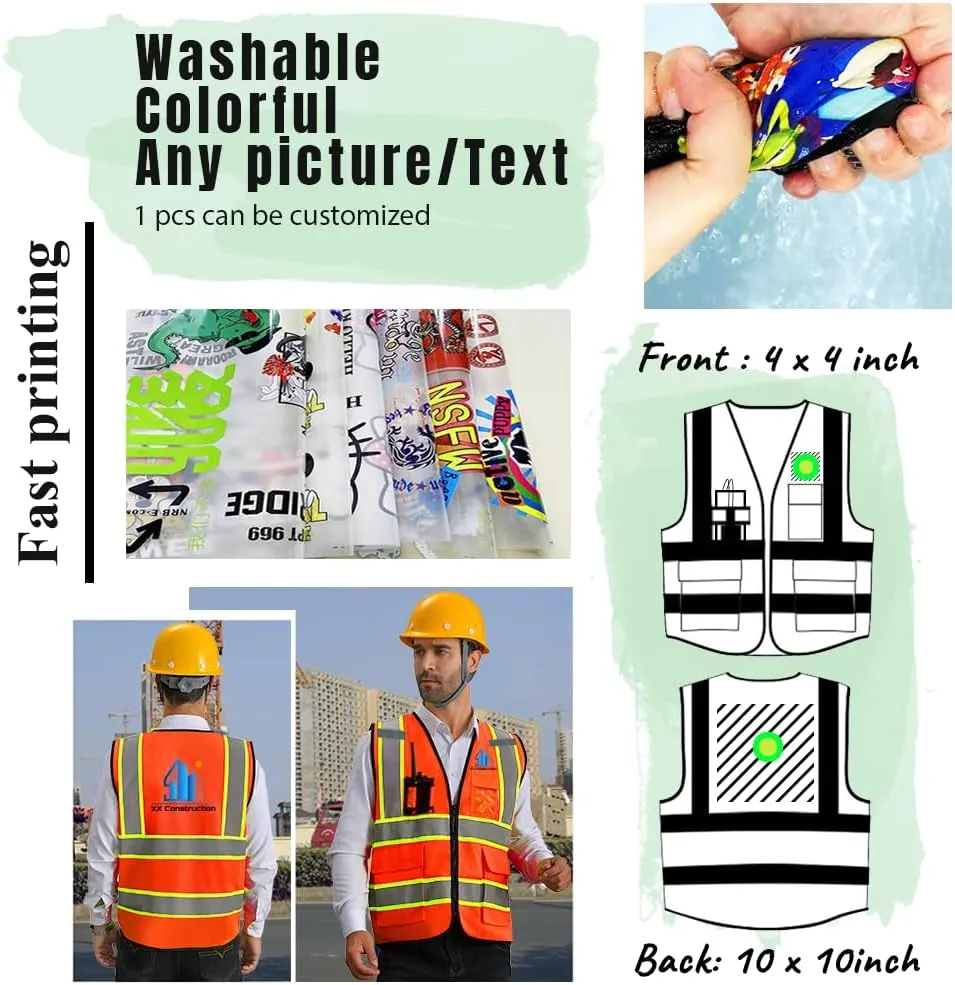 YOWESHOP High Visibility Safety Vest Customize Logo Hi-vis Reflective Protective Vest