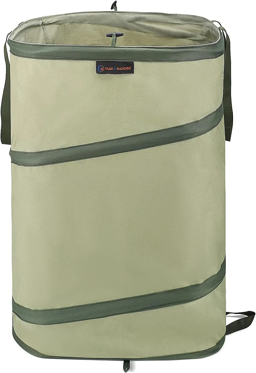 YUDI & GARDEN 46 Gallon Square Collapsible Garden Bag, Green, Collapsible Trash Can, Pop Up Trash Can for Camping, Pop Up Leaf Bag, Reusable Yard Waste Bags for Patio, Lawn, Camp