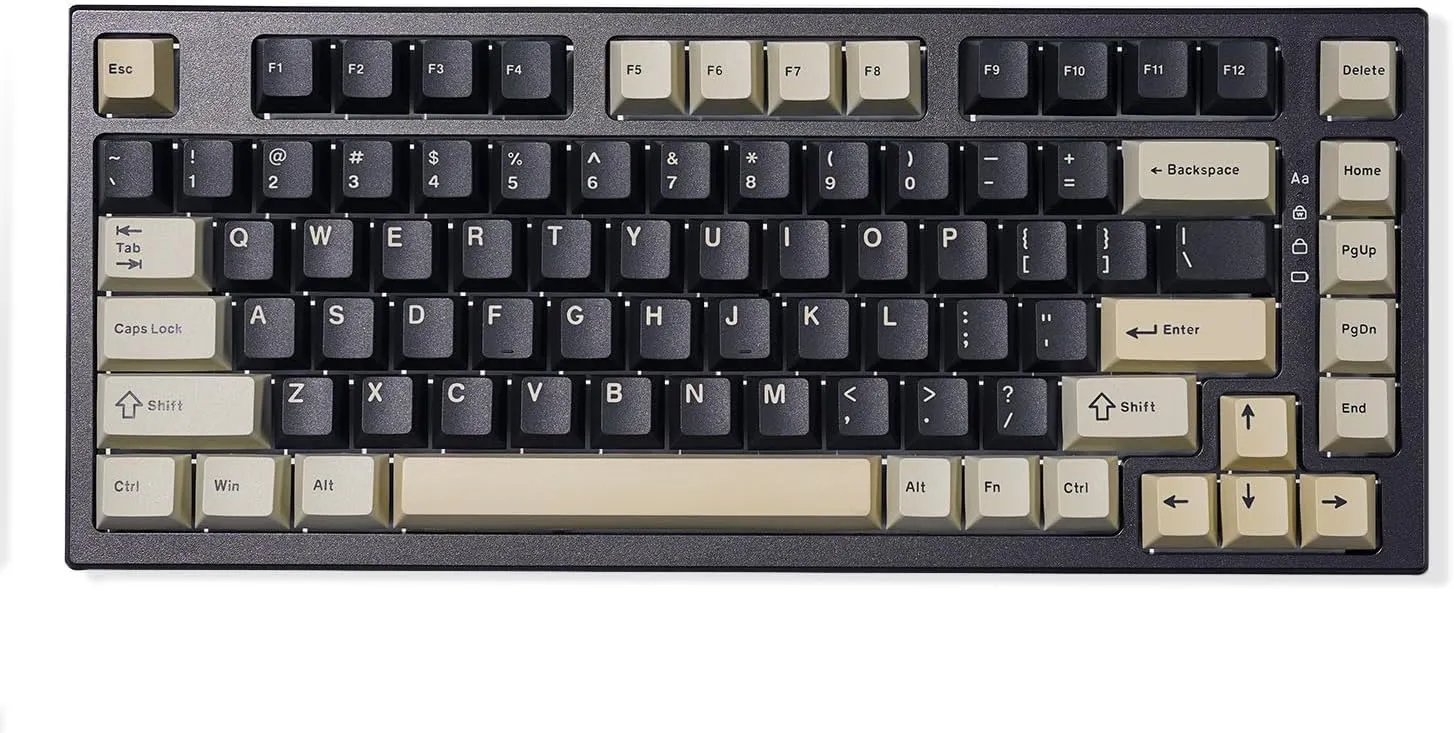 YUNZII YZ75 75% Hot Swappable Wireless Gaming Mechanical Keyboard, RGB Backlights, BT5.0/2.4G/USB-C, Dye Sub PBT Keycaps for Linux/Win/Mac(Gateron G Pro Black, Black)