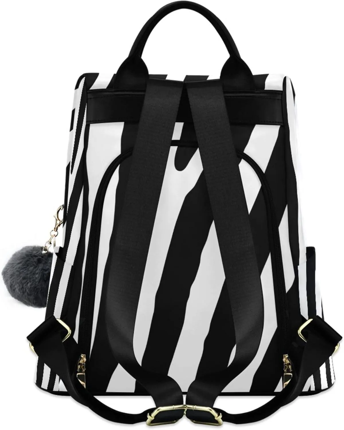 Zebra Print Backpack Purse for Women - Nylon Anti-Theft Travel Backpack, Fashionable Shoulder Bag for Daily Use