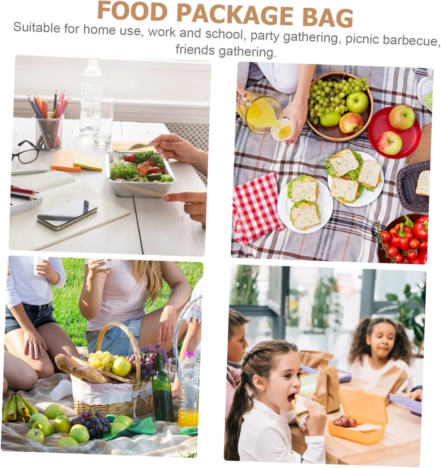 Zerodeko 1pc Insulated Food Bag Cake Packing Bag for Picnics and Parties Heat Preservation Storage with Zipper and Portable Design Double