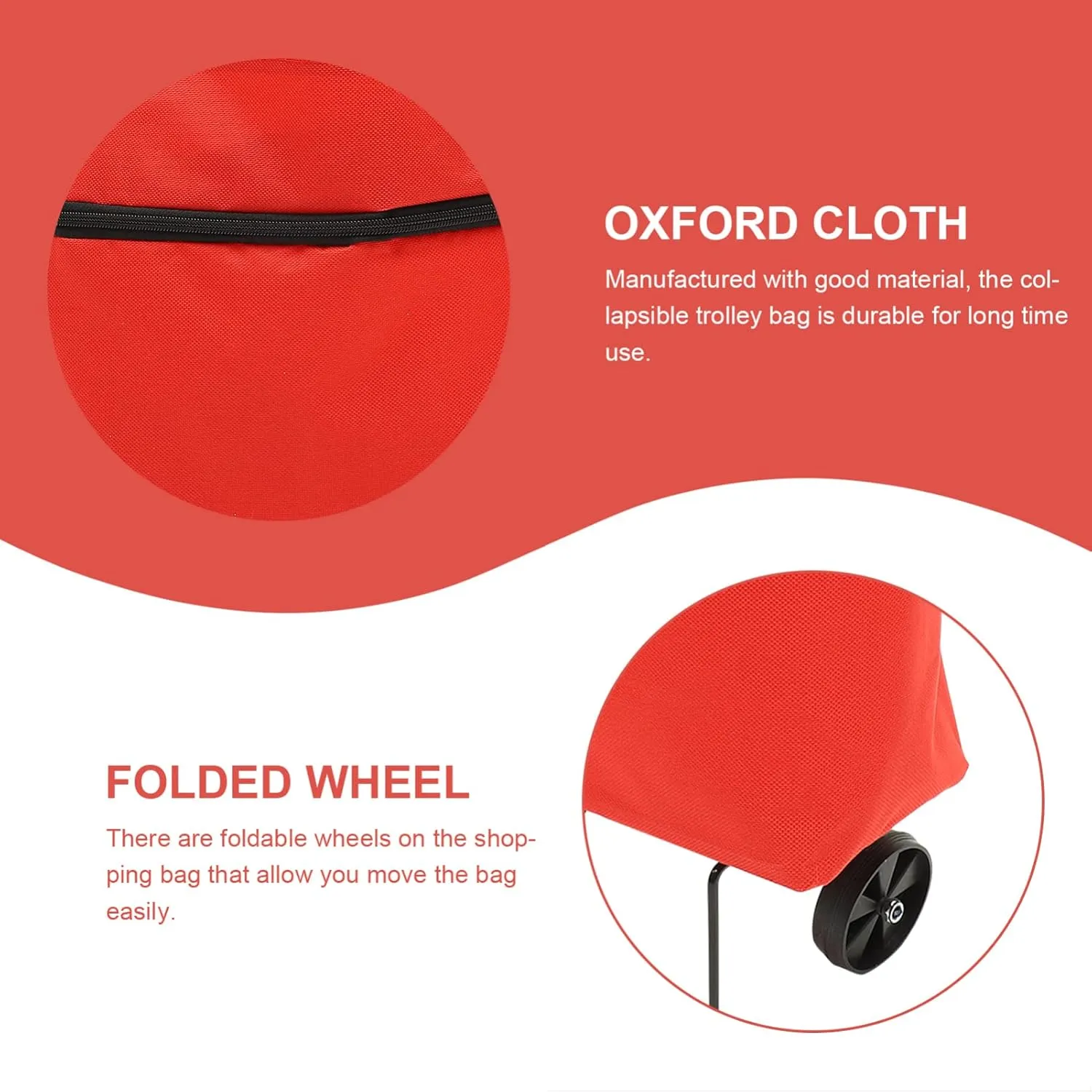Zerodeko Foldable Bag Wheels and Shoulder Straps Multi-purpose Shopping Bag for Mall Beach and Travel