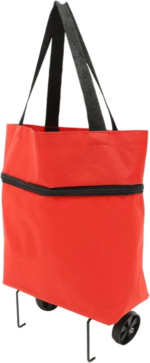 Zerodeko Foldable Bag Wheels and Shoulder Straps Multi-purpose Shopping Bag for Mall Beach and Travel