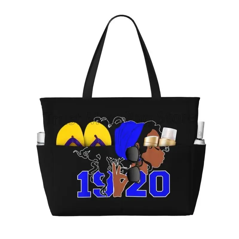 Zeta Phi Beta Sandproof Waterproof Beach Tote with Pockets